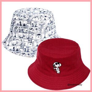 100% Cotton Reversible Bucket Hat with Snoopy Embroidery